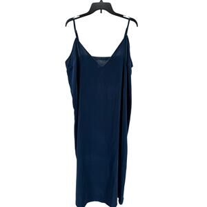 Old Navy Women's Navy Blue Sleveless Velvet Sleeveless Midi Slip Dress Size XXL